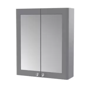 image of Nuie Classique 600mm Mirror Cabinet - Satin Grey