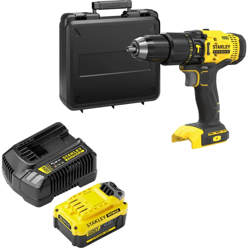 Image of Stanley Fatmax V20 SFMCD711 18v Cordless Combi Drill SFMCD711M21 Batteries: 1 x 4ah Li-ion