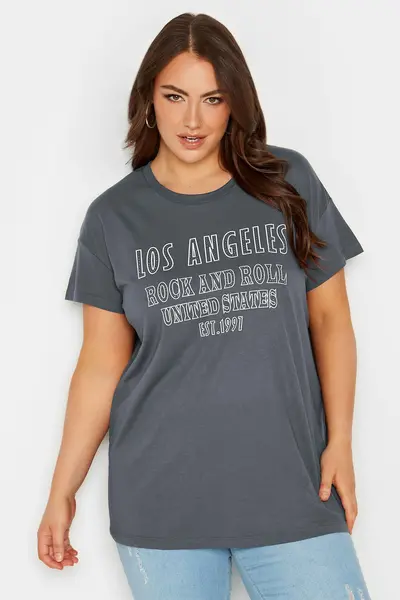 Image of Yours Printed T-Shirt Grey