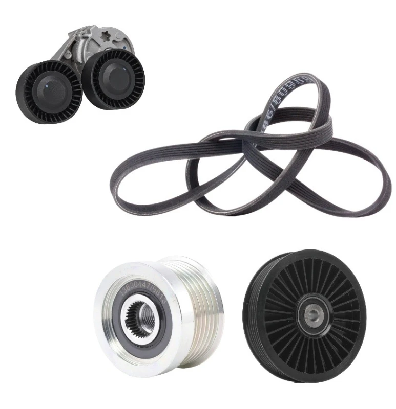 Image of RIDEX 542R0399 V-ribbed belt set Check alternator freewheel clutch & replace if necessary, Pulleys: with freewheel belt pulley V-Ribbed Belt Set (542