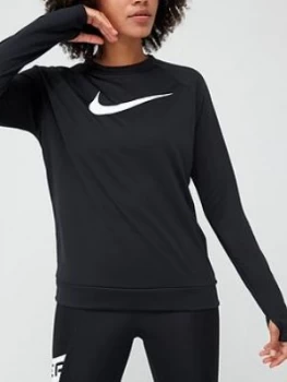 image of Nike Running Swoosh Sweat, Black Size M Women