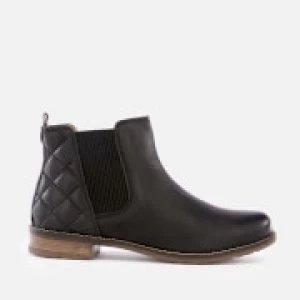 Image of Barbour Womens Abigail Leather Quilted Chelsea Boots - Black - UK 3