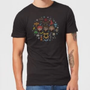 Image of Harry Potter Characters Mens Christmas T-Shirt - Black