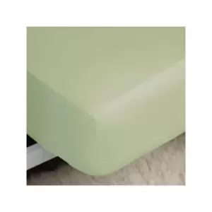 Image of Belledorm Easycare Polycotton Percale 200 Thread Count 11" Deep Fitted Sheet, Apple, Double