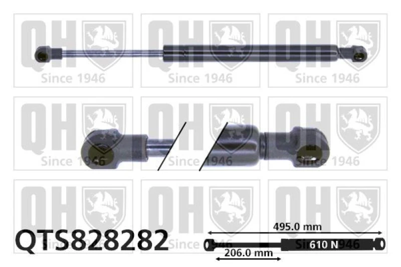 Image of QUINTON HAZELL Tailgate strut QUINTON HAZELL QTS828282