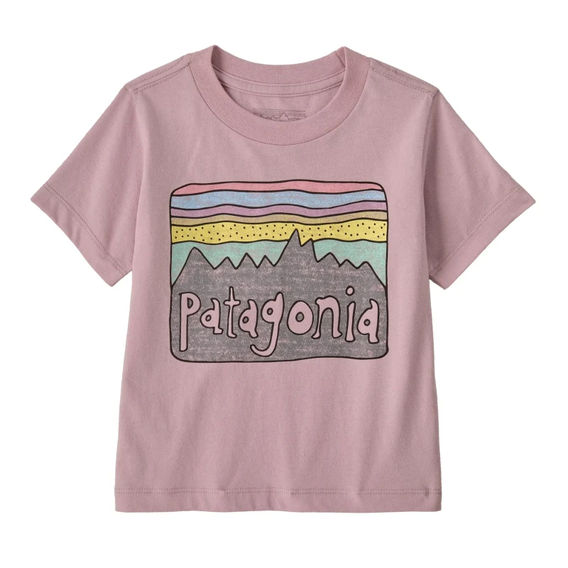Image of Baby T-Shirt Patagonia Baby Fitz Roy Skies Violet Unisex 3 ans