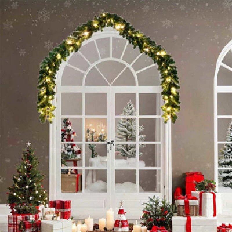Image of Vidaxl Christmas Garland With 600 Leds 2 Pcs Green Pvc
