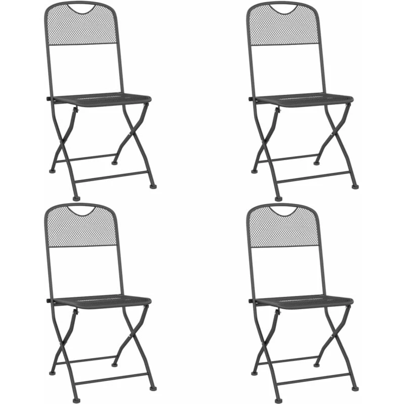 Image of VIDAXL Folding Garden Chairs 4 pcs Expanded Metal Mesh Anthracite Vidaxl 8720286677667