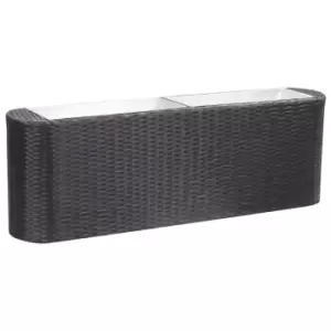 Image of Vidaxl Garden Raised Bed 120x24x40cm Poly Rattan Black