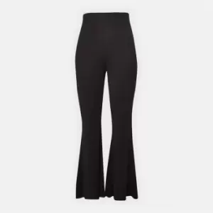 image of Missguided Plus Size Basic Jersey Flared Trousers - Black