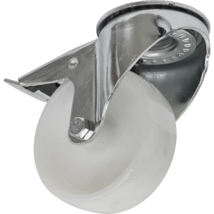 image of Sealey Bolt Hole Swivel Total Lock Castor White 100mm