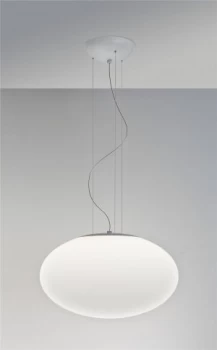 image of 1 Light Globe Ceiling Pendant White, E27