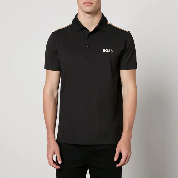 Image of BOSS Green Paddytech Woven Polo Shirt - L Black Tops male 50506150-001 L
