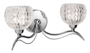 Image of Blanche 2 Light Indoor Wall Light Chrome, Moulded Clear Glass, G9