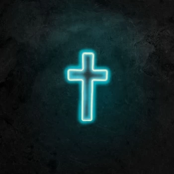 Image of Cross Sign - Blue Blue Wall Lamp