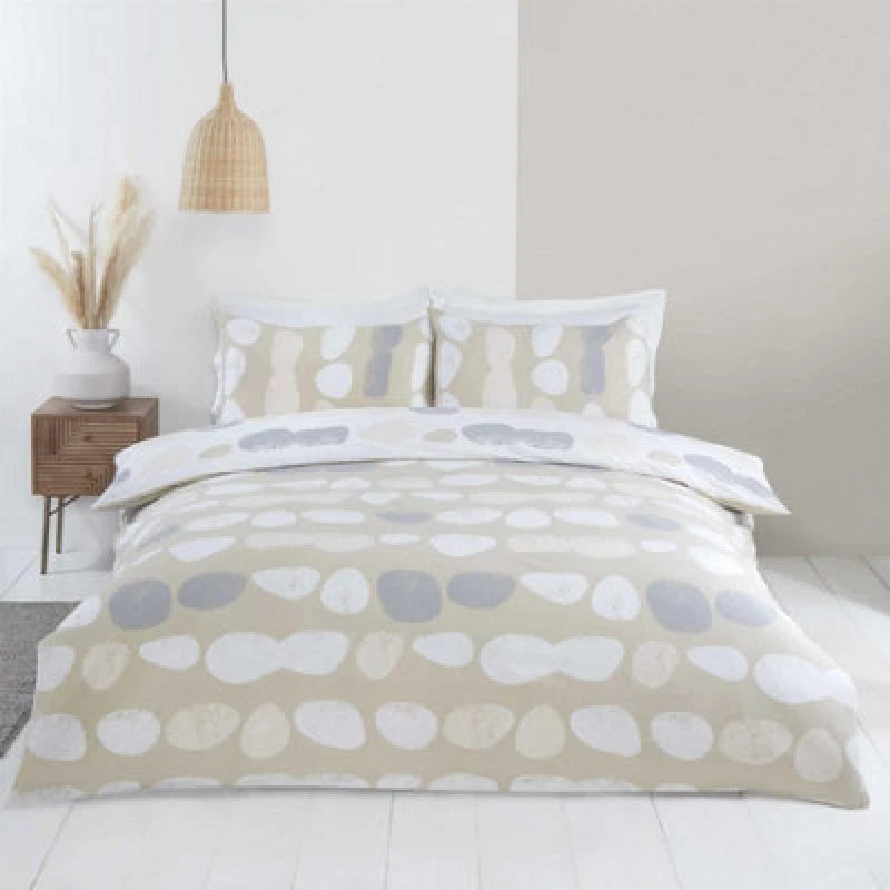 Image of Rapport Home Truro Microfiber Polyester Duvet Cover Set with Pillowcase in Natural Size: King Natural Unisex King