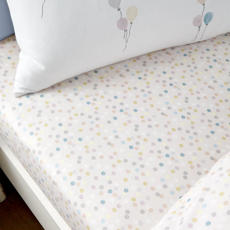 Image of Bianca Balloons 100% Brushed Cotton Fitted Sheet White