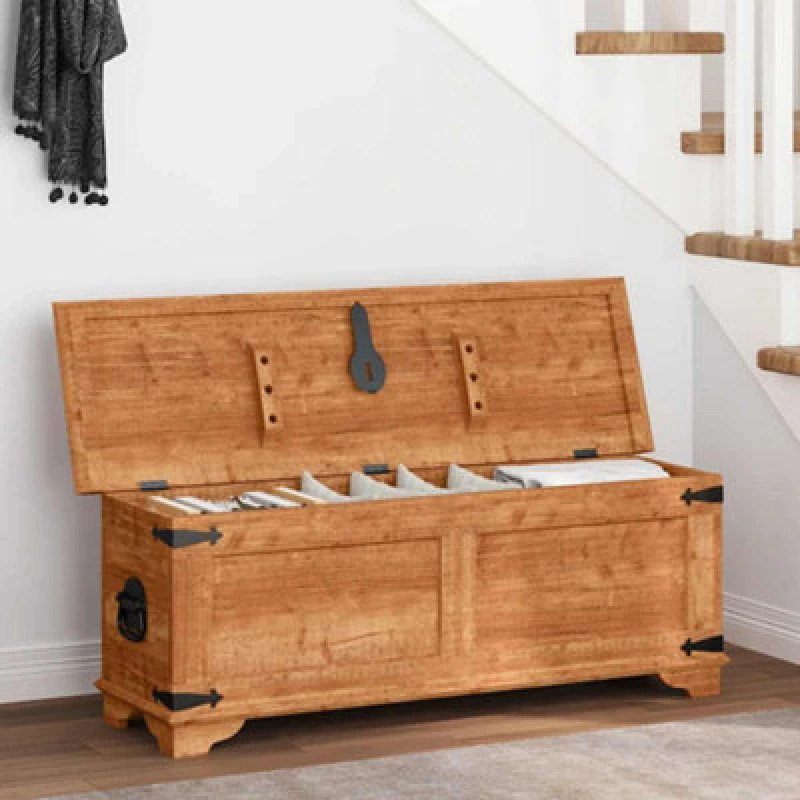 Image of Vidaxl Storage Chest Rough Mango Wood