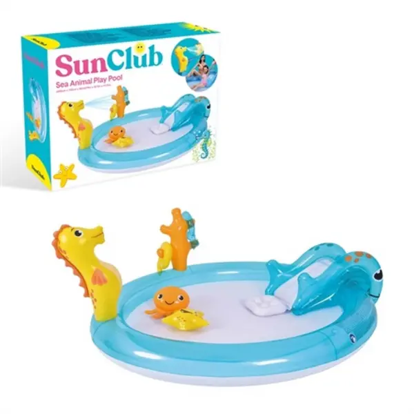 image of SunClub 2m Sea Animal Play Pool with Water Spray