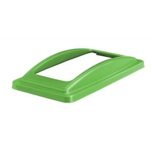 Image of Straight EcoSort Recycling System Waste Lid for Mix Recycling Green