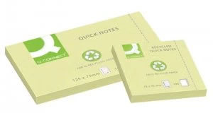 image of Q Connect Quick Notes Recyc 75x125 Yllw - 12 Pack