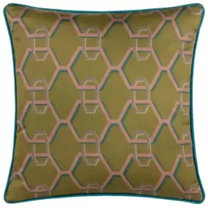 image of Carnaby Chain Cushion Olive, Olive / 45 x 45cm / Polyester Filled