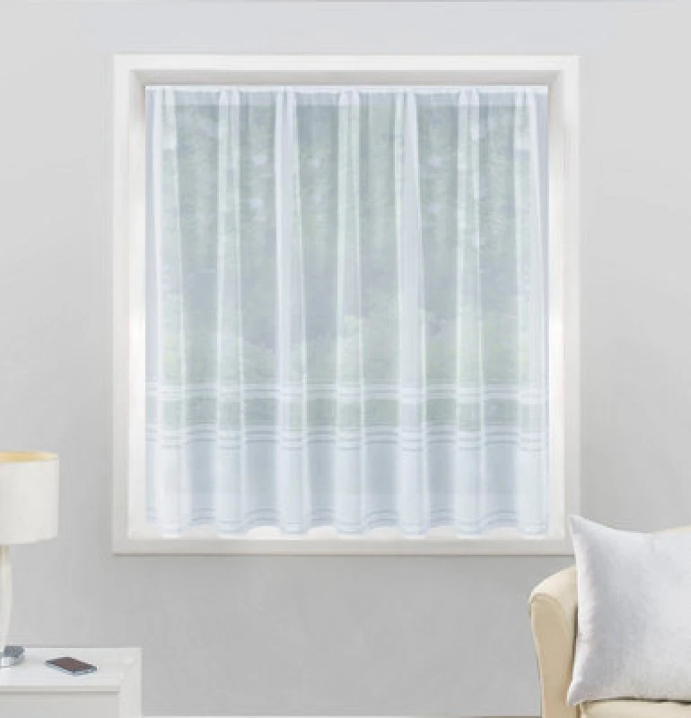 Image of Tyrone Textiles Hudson Stripe Lace Net Cut Panel (200 X 183Cm)