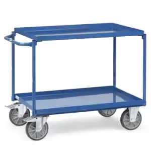 Image of Fetra Two Tray Steel Workshop Cart 1000 x 700mm - 400kg Capacity