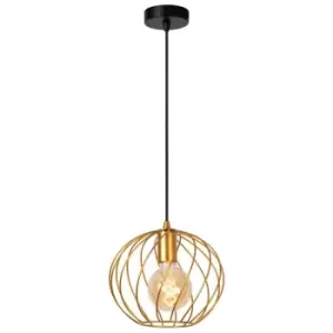 Image of Lucide DANZA - Pendant Light - Ø25cm - 1xE27 - Matt Gold, Brass