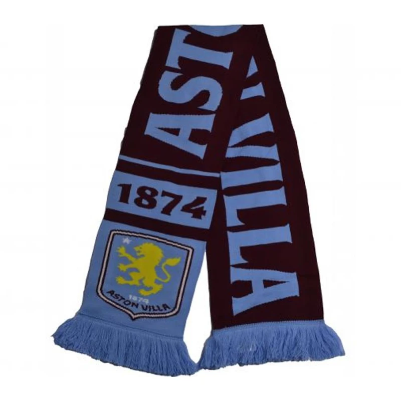 Image of Aston Villa FC Mens Nero Logo Winter Scarf in Maroon Maroon Male One Size