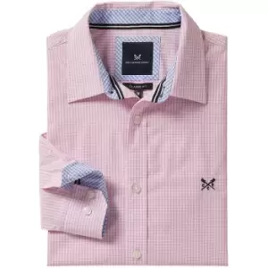 Image of Crew Clothing Mens Classic Micro Gingham Shirt Classic Pink XXL