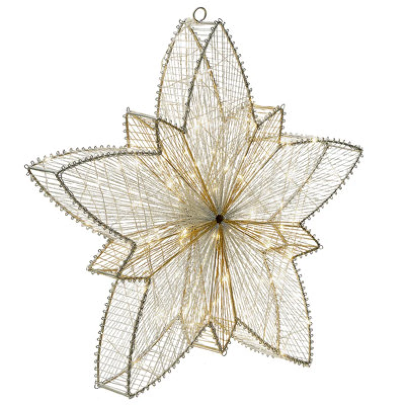 Image of Beliani Outdoor Hanging Decoration LED Hofsos Star 50 Cm Silver