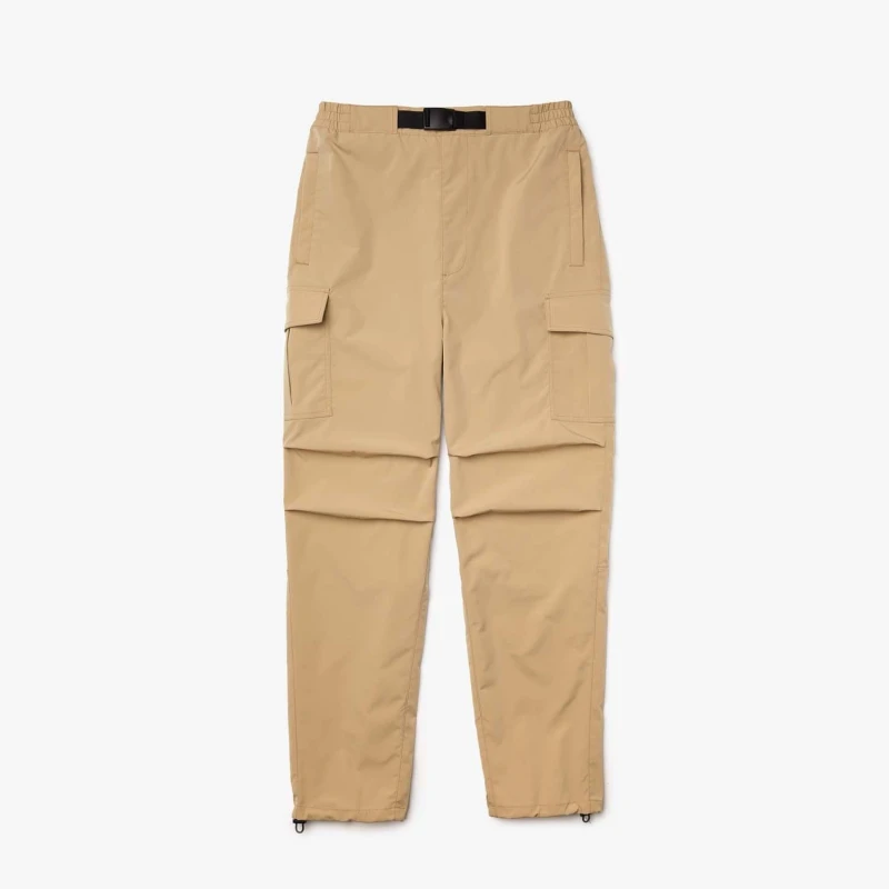 Image of Lacoste Relaxed Fit Utility Style Cargo Pants - Beige Beige L
