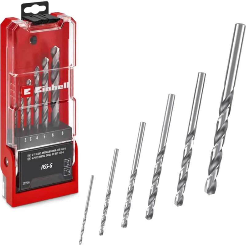 Image of Einhell 6 Piece HSS-G Drill Bit Set 49205506