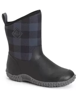 Image of Muck Boots Muckster Mid Print Wellington Boots - Black/Grey, Size 4, Women