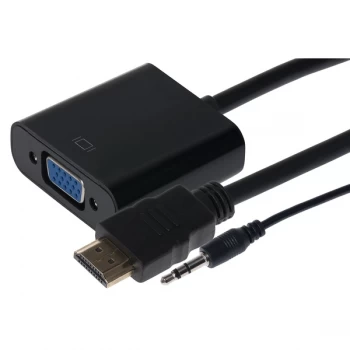Image of Nikkai HDMI to VGA / 3.5mm Jack Adapter - Black