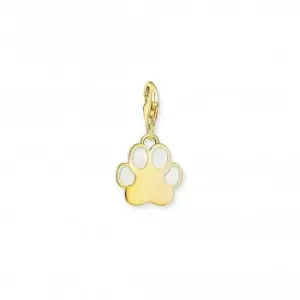 image of Charmista White Enamel Gold Plated Paw Charm 2014-427-39