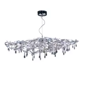 Image of Fusion Pendant Linear 10 Light G4 Polished Chrome/Crystal, NOT LED/CFL Compatible