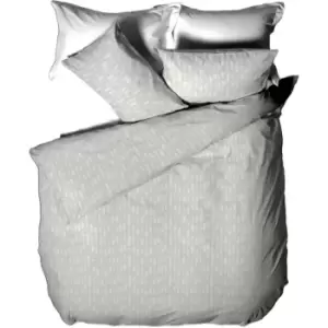 Image of Riva Home Greenwich Linen Duvet Cover Set (Superking) (Grey) - Grey