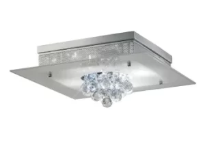 Tabitha Flush Ceiling 4 Light Polished Chrome, Crystal