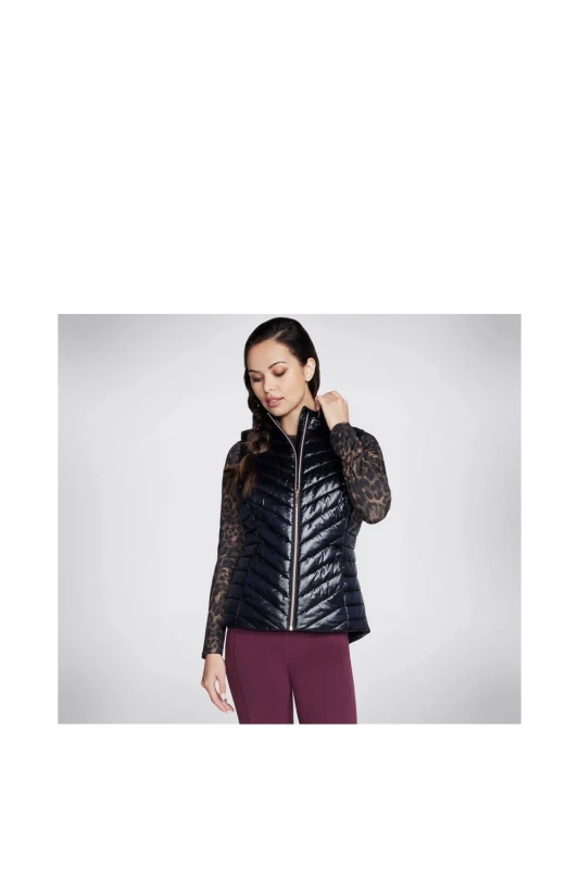 Image of Skechers Womens Go Shield Shine Padded Gilet M - UK Size 12-14, Bust 36.5 - 37.5' Black SKE2309-BLK-M