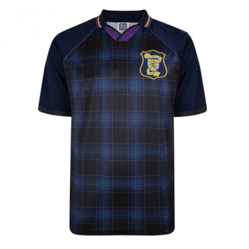 Image of Score Draw Scotland 1996 Euro Championship Retro Shirt SCOT96HEUROPYSS-M M Mens Sportswear