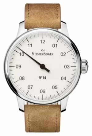 image of MeisterSinger Mens no. 1 Classic Hand Wound Sellita White Watch