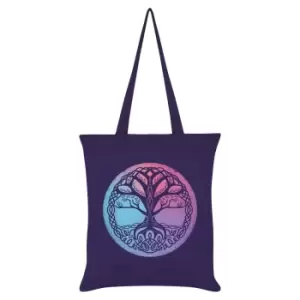 image of Grindstore Tree Of Life Tote Bag (One Size) (Purple/Pink/Blue)