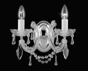 Image of CP00150/02/WB/G Marie Theresa Glass Arm Gold Candle Wall Lamp