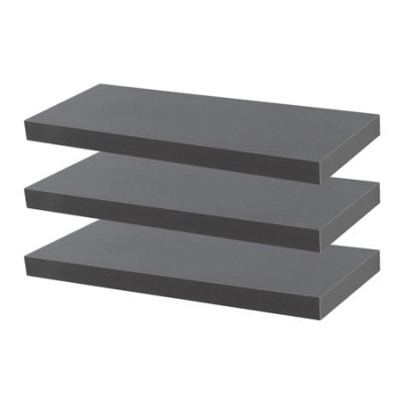 Image of Harbour Housewares 60Cm Floating Wall Shelves- Grey - Photo Gallery Bookshelf Wall Shelves For Storage & Display - Set Of 3