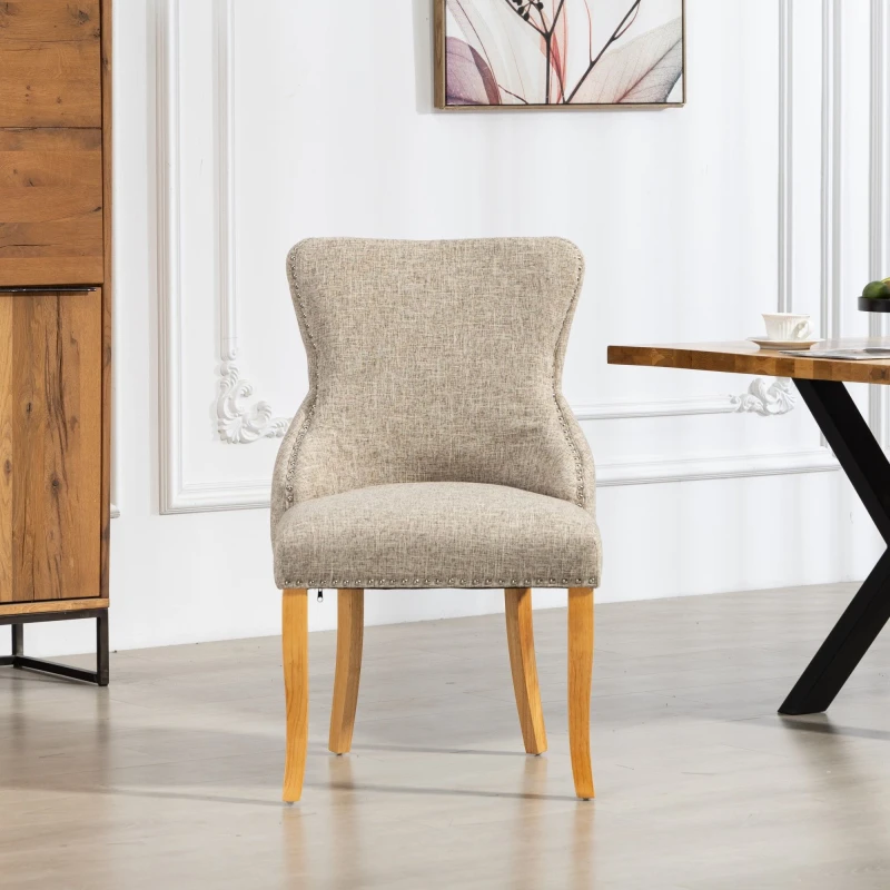 Image of Artemis Home Olivola Fabric Dining Chairs - Set of 2 in Light Brown Size: 2 Pack Light Brown Unisex 2 Pack