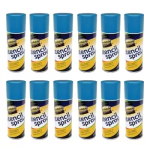 image of ProSolve Stencil Spray Paint Aerosol, Blue (5015) - 12 x 400ml