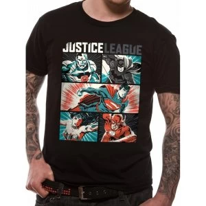 image of Justice League Comics - Pop Art Mens Small T-Shirt - Black