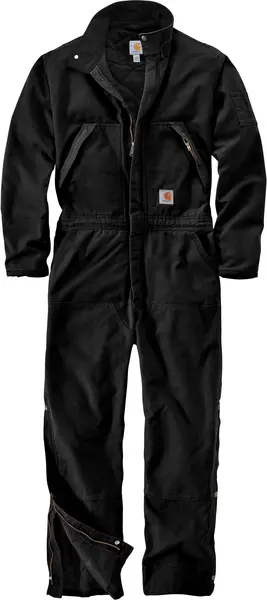 Image of Carhartt Washed Duck Insulated Overall, black, Size 3XL